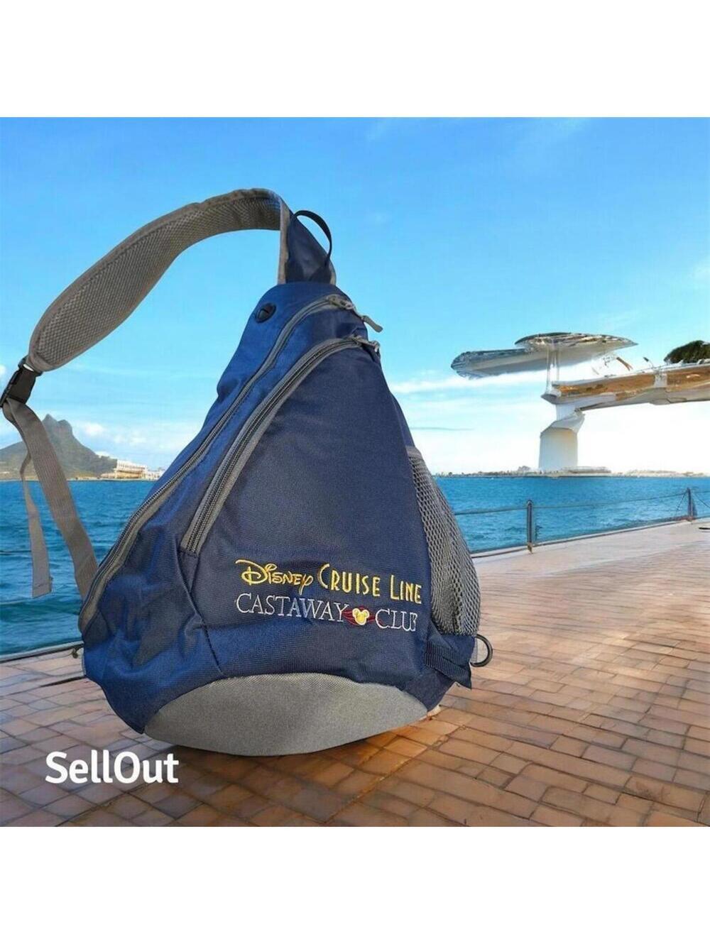 Disney Cruise Line Castaway Club Exclusive Sling Backpack Blue One Size Unisex